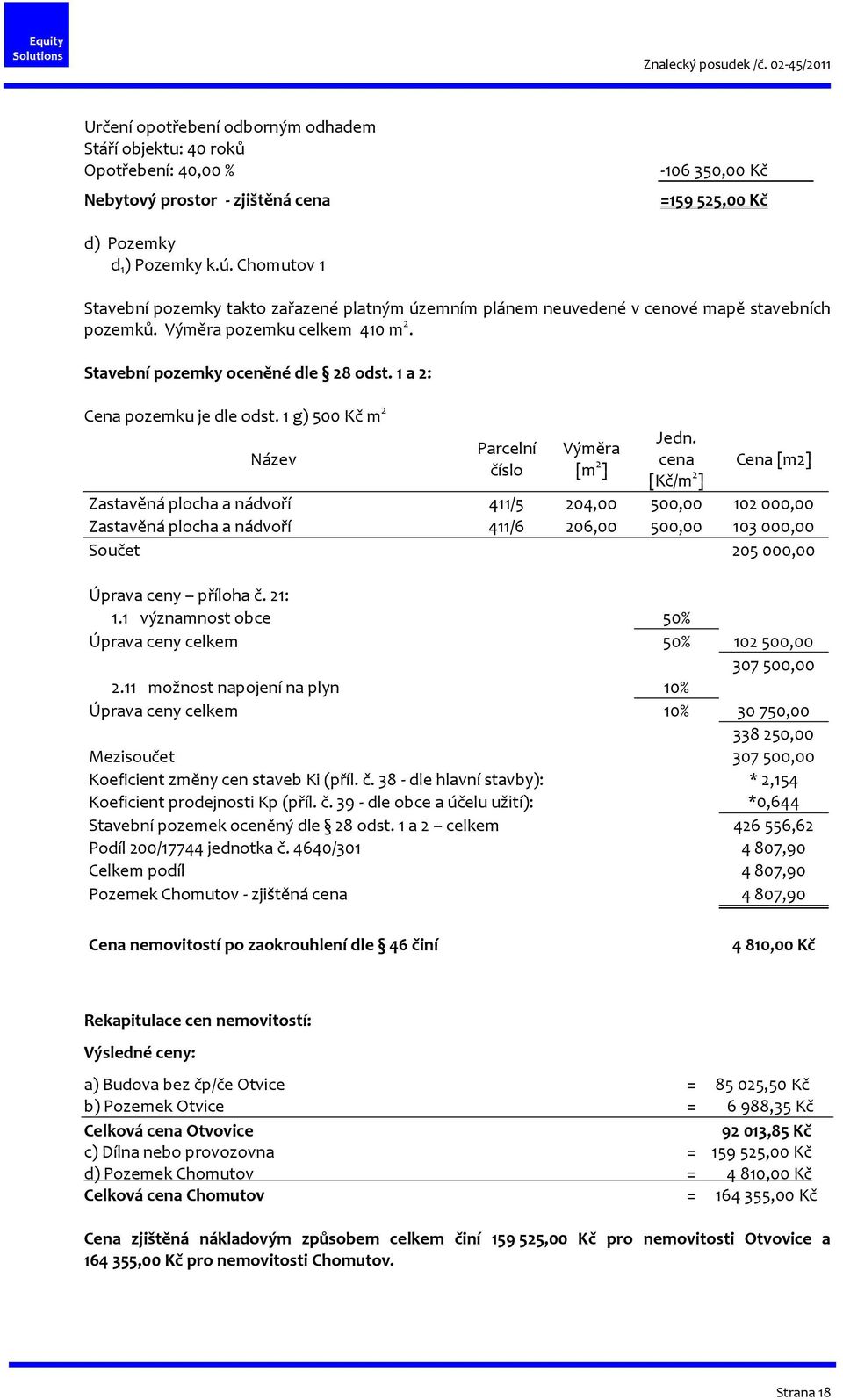 1 a 2: Cena pozemku je dle odst. 1 g) 500 Kč m 2 Název Parcelní číslo Výměra [m 2 ] Jedn.