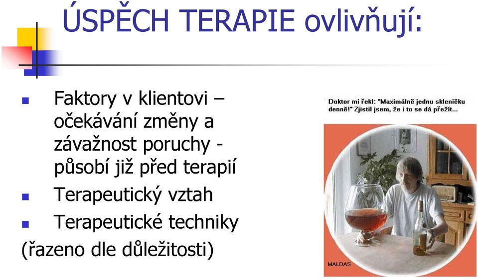 poruchy - působí jiţ před terapií