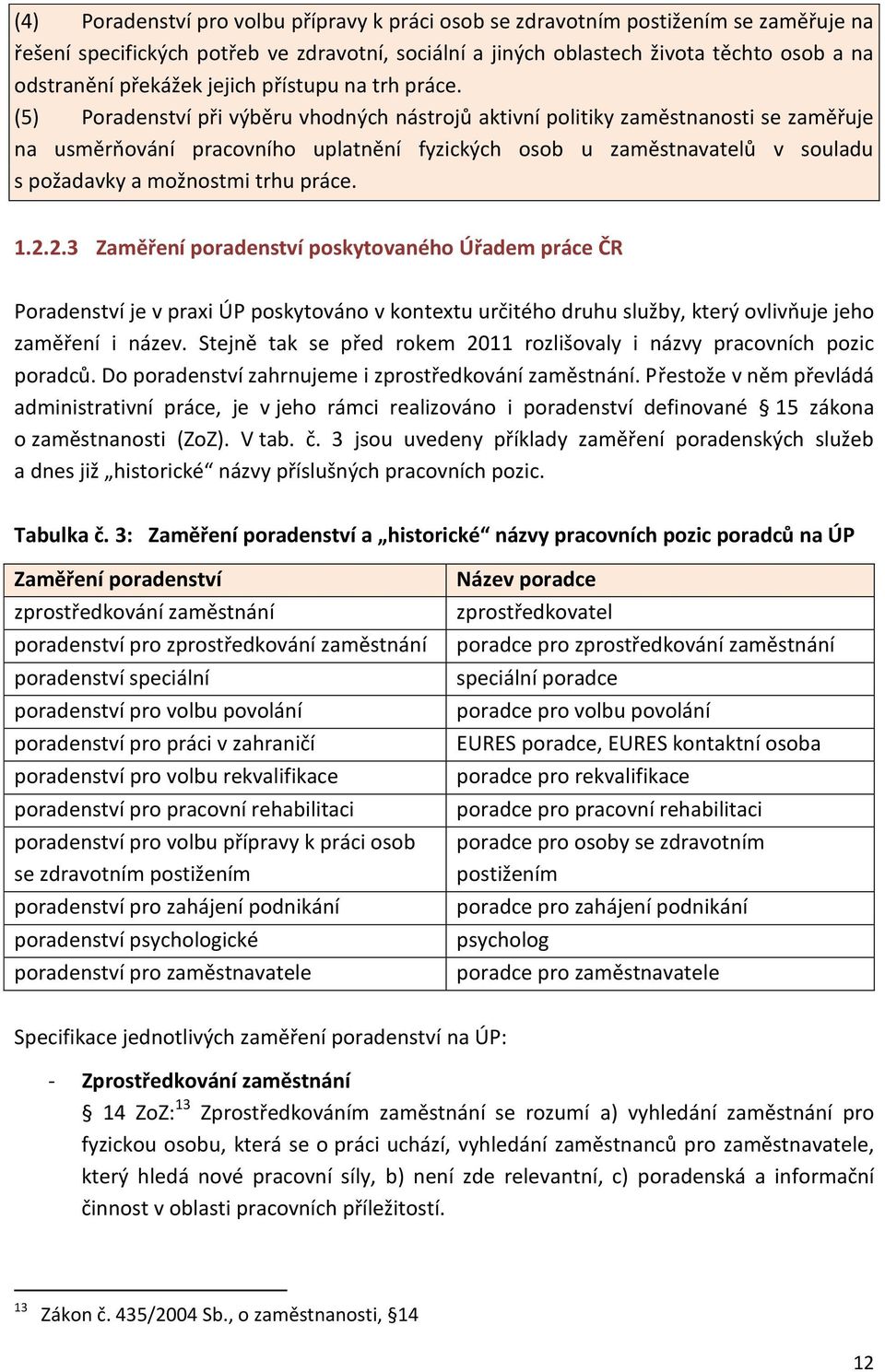 (5) Poradenství při výběru vhodných nástrojů aktivní politiky zaměstnanosti se zaměřuje na usměrňování pracovního uplatnění fyzických osob u zaměstnavatelů v souladu s požadavky a možnostmi trhu