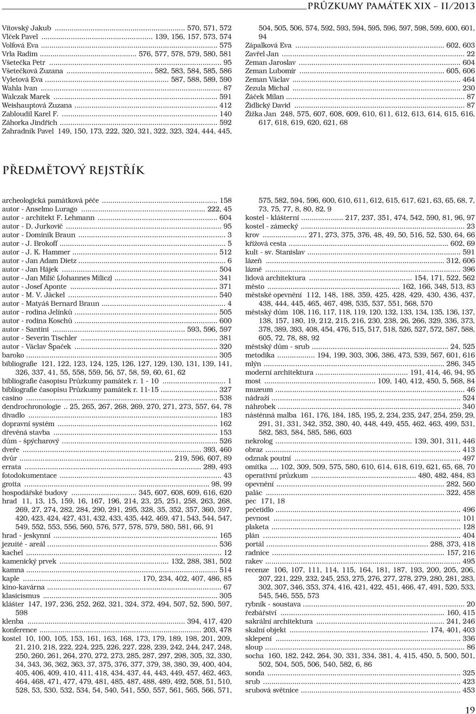 .. 592 Zahradník Pavel 149, 150, 173, 222, 320, 321, 322, 323, 324, 444, 445, 504, 505, 506, 574, 592, 593, 594, 595, 596, 597, 598, 599, 600, 601, 94 Zápalková Eva... 602, 603 Zavřel Jan.