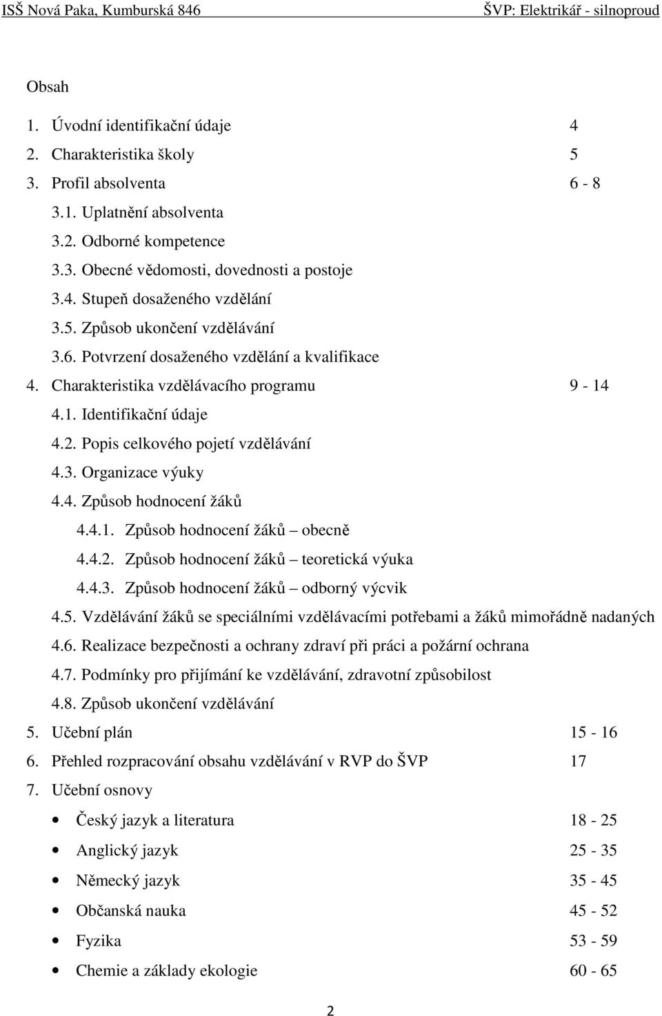 4. Způsob hodnocení žáků 4.4.1. Způsob hodnocení žáků obecně 4.4.2. Způsob hodnocení žáků teoretická výuka 4.4.3. Způsob hodnocení žáků odborný výcvik 4.5.