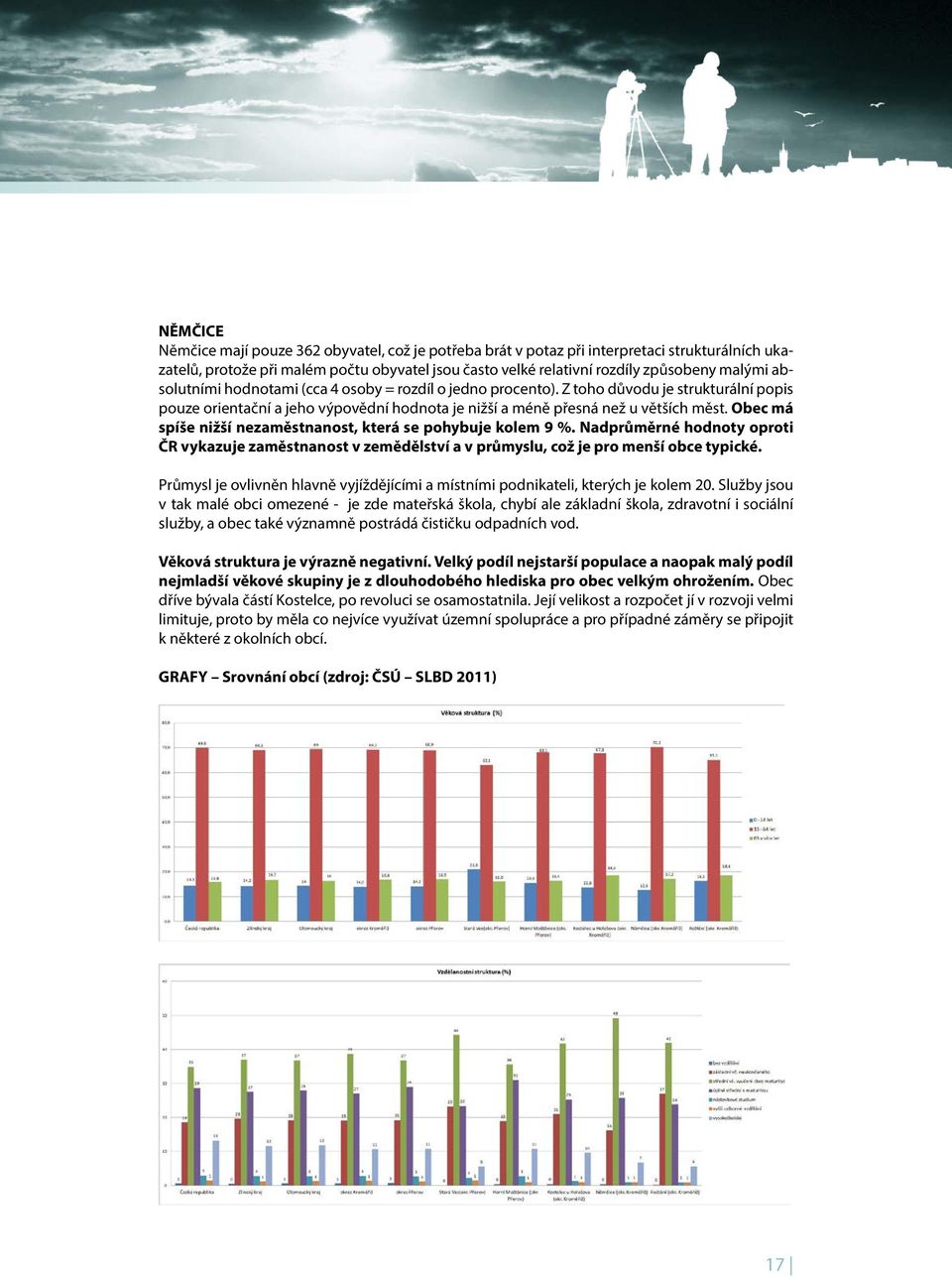 Obec má spíše nižší nezaměstnanost, která se pohybuje kolem 9 %. Nadprůměrné hodnoty oproti ČR vykazuje zaměstnanost v zemědělství a v průmyslu, což je pro menší obce typické.