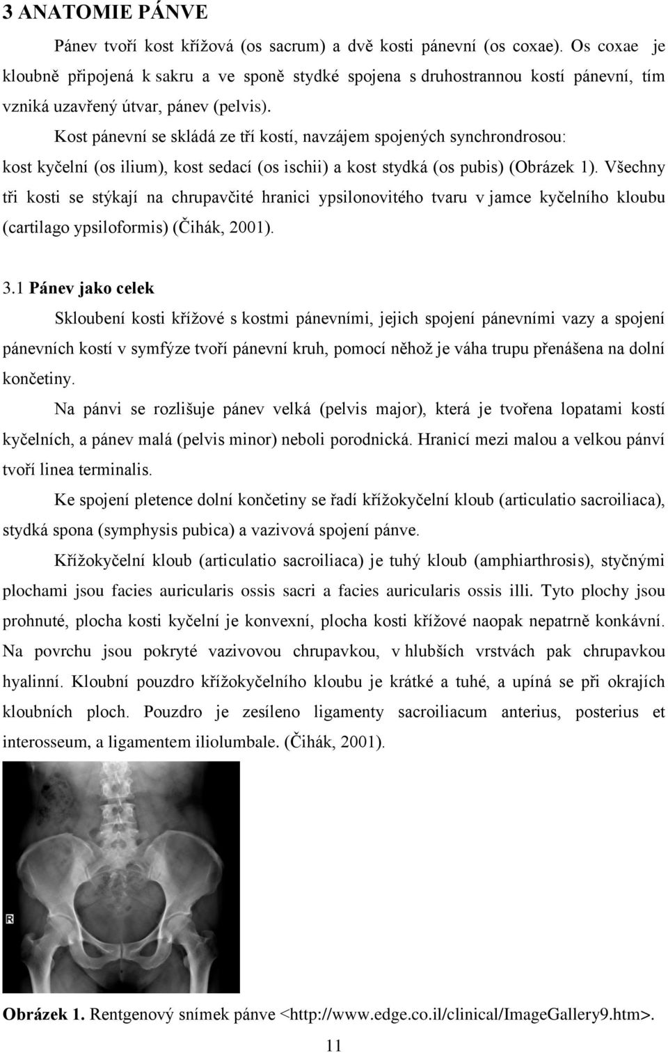 Kost pánevní se skládá ze tří kostí, navzájem spojených synchrondrosou: kost kyčelní (os ilium), kost sedací (os ischii) a kost stydká (os pubis) (Obrázek 1).