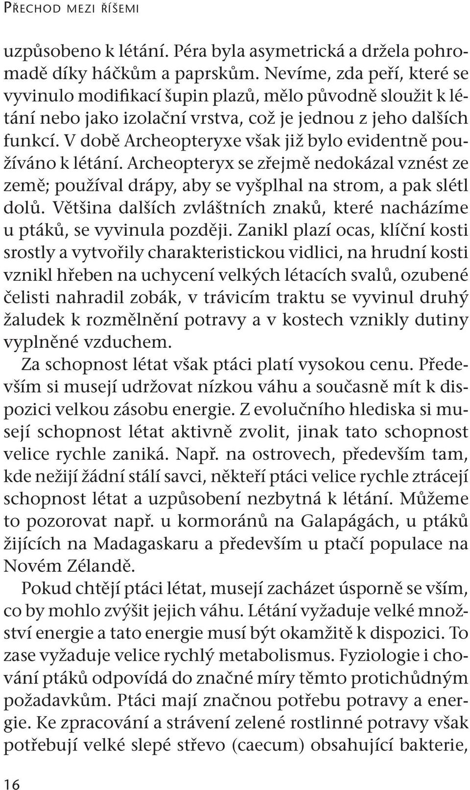 V době Archeopteryxe však již bylo evidentně používáno k létání. Archeopteryx se zřejmě nedokázal vznést ze země; používal drápy, aby se vyšplhal na strom, a pak slétl dolů.