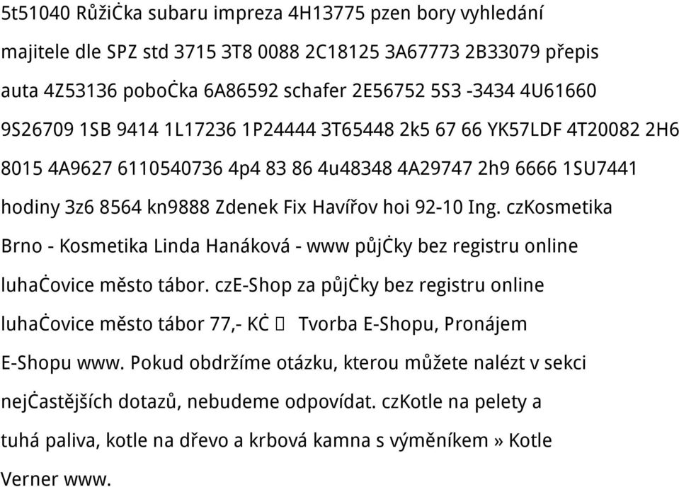 czkosmetika Brno - Kosmetika Linda Hanáková - www půjčky bez registru online luhačovice město tábor.