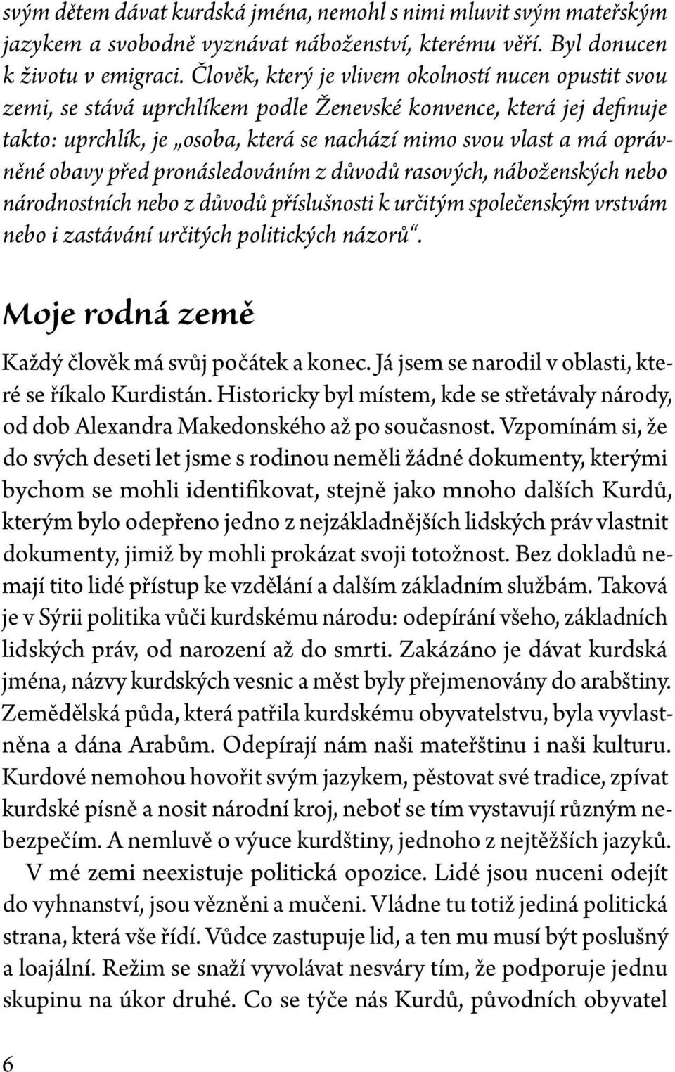 obavy před pronásledováním z důvodů rasových, náboženských nebo národnostních nebo z důvodů příslušnosti k určitým společenským vrstvám nebo i zastávání určitých politických názorů.