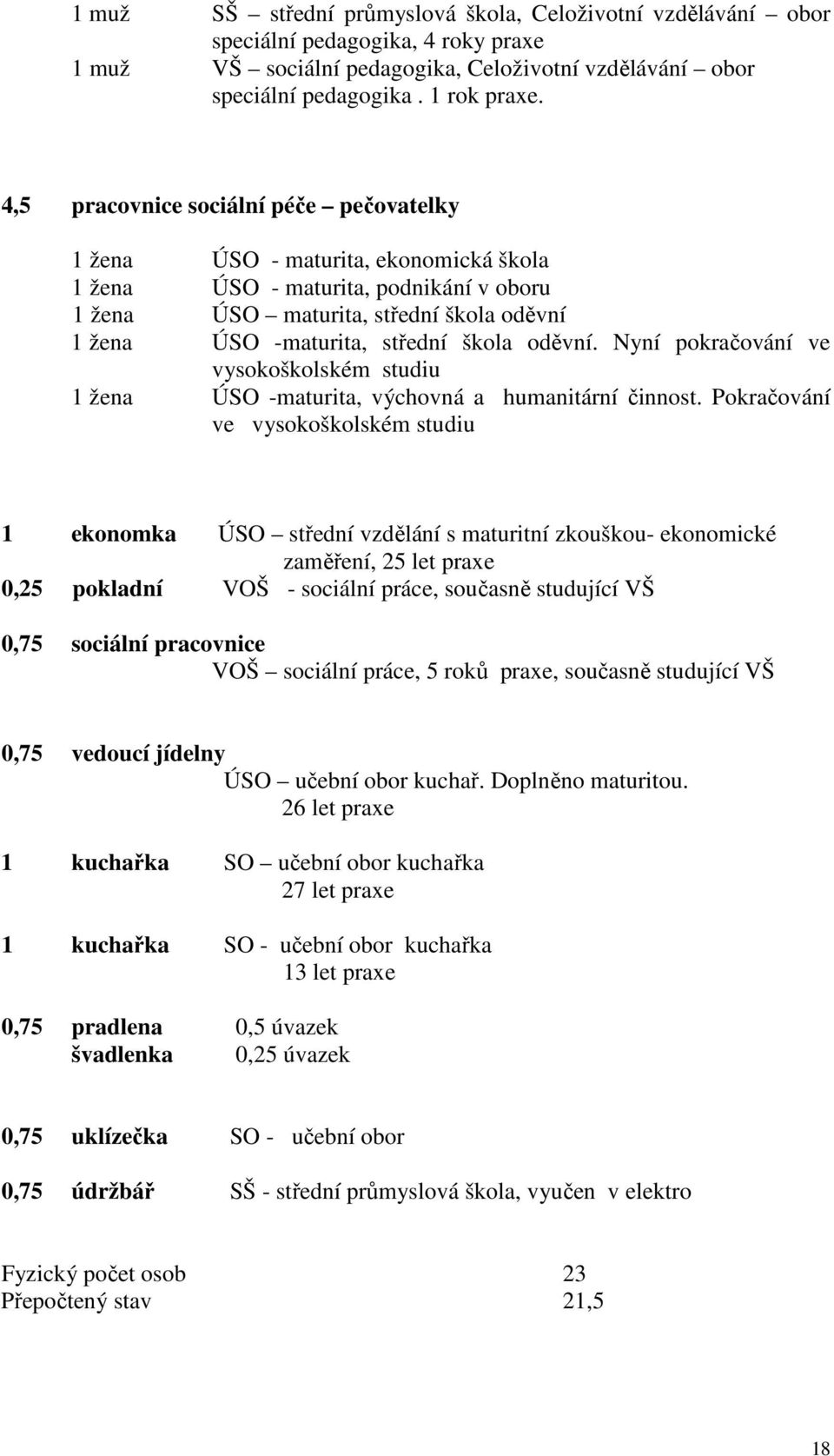 oděvní. Nyní pokračování ve vysokoškolském studiu 1 žena ÚSO -maturita, výchovná a humanitární činnost.