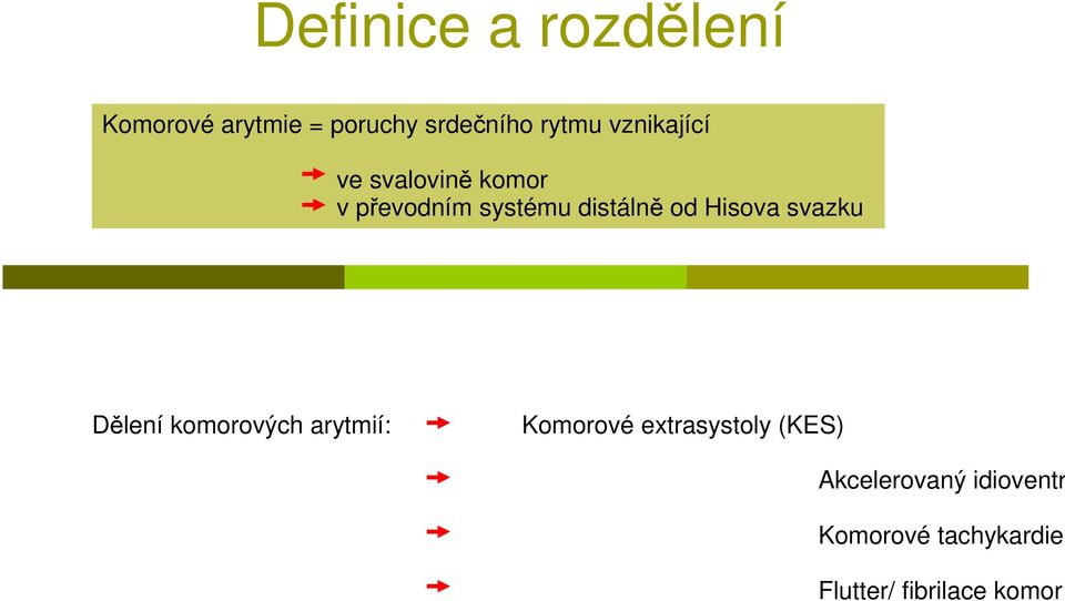 Hisova svazku Dělení komorových arytmií: Komorové extrasystoly