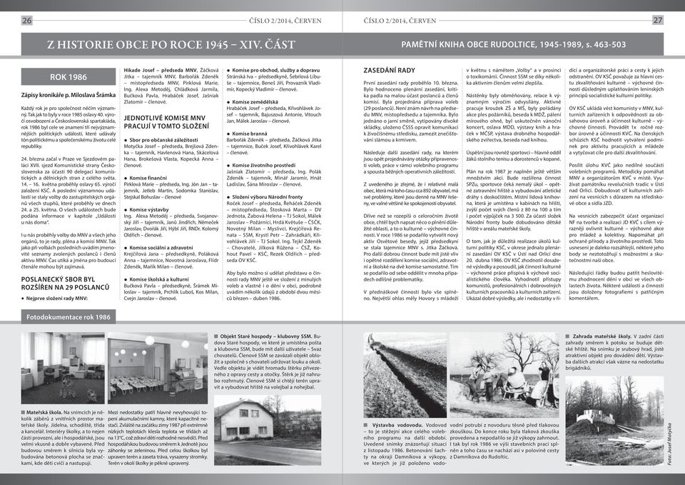 výročí osvobození a Československá spartakiáda, rok 1986 byl cele ve znamení tří nejvýznamnějších politických událostí, které udávaly tón politickému a společenskému životu celé republiky. 24.