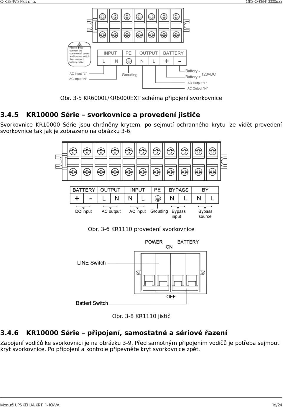 obrázku 3-6. + - OUTPUT N N INPUT PE BYPASS N N BY DC input AC output AC input Grouding Bypass input Bypass source Obr.