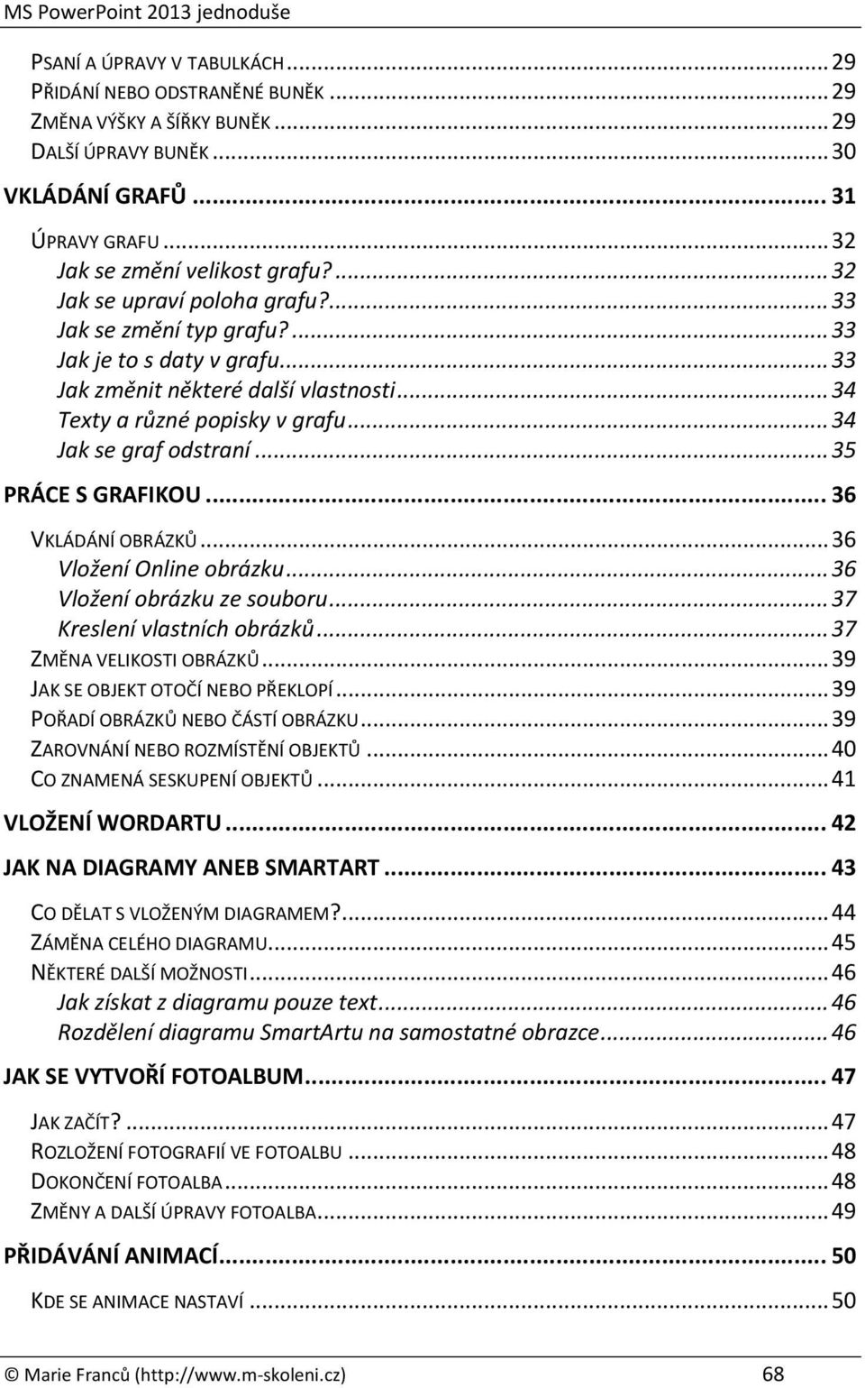 .. 35 PRÁCE S GRAFIKOU... 36 VKLÁDÁNÍ OBRÁZKŮ... 36 Vložení Online obrázku... 36 Vložení obrázku ze souboru... 37 Kreslení vlastních obrázků... 37 ZMĚNA VELIKOSTI OBRÁZKŮ.