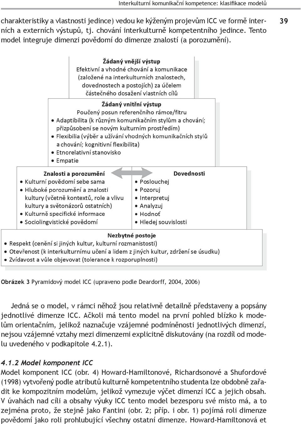 39 Obrázek 3 Pyramidový model ICC (upraveno podle Deardorff, 2004, 2006) Jedná se o model, v rámci něhož jsou relativně detailně představeny a popsány jednotlivé dimenze ICC.