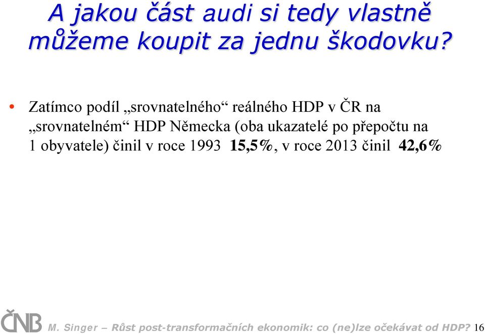 (oba ukazatelé po přepočtu na 1 obyvatele) činil v roce 1993 15,5%, v roce