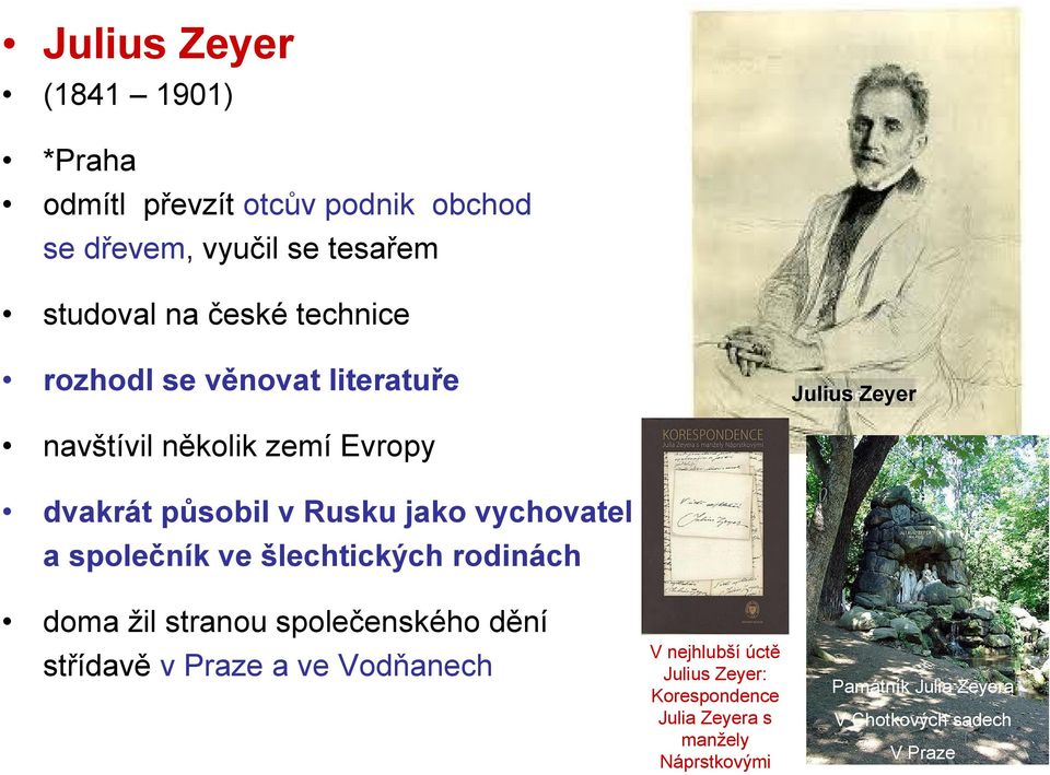 vychovatel a společník ve šlechtických rodinách doma žil stranou společenského dění střídavě v Praze a ve Vodňanech V