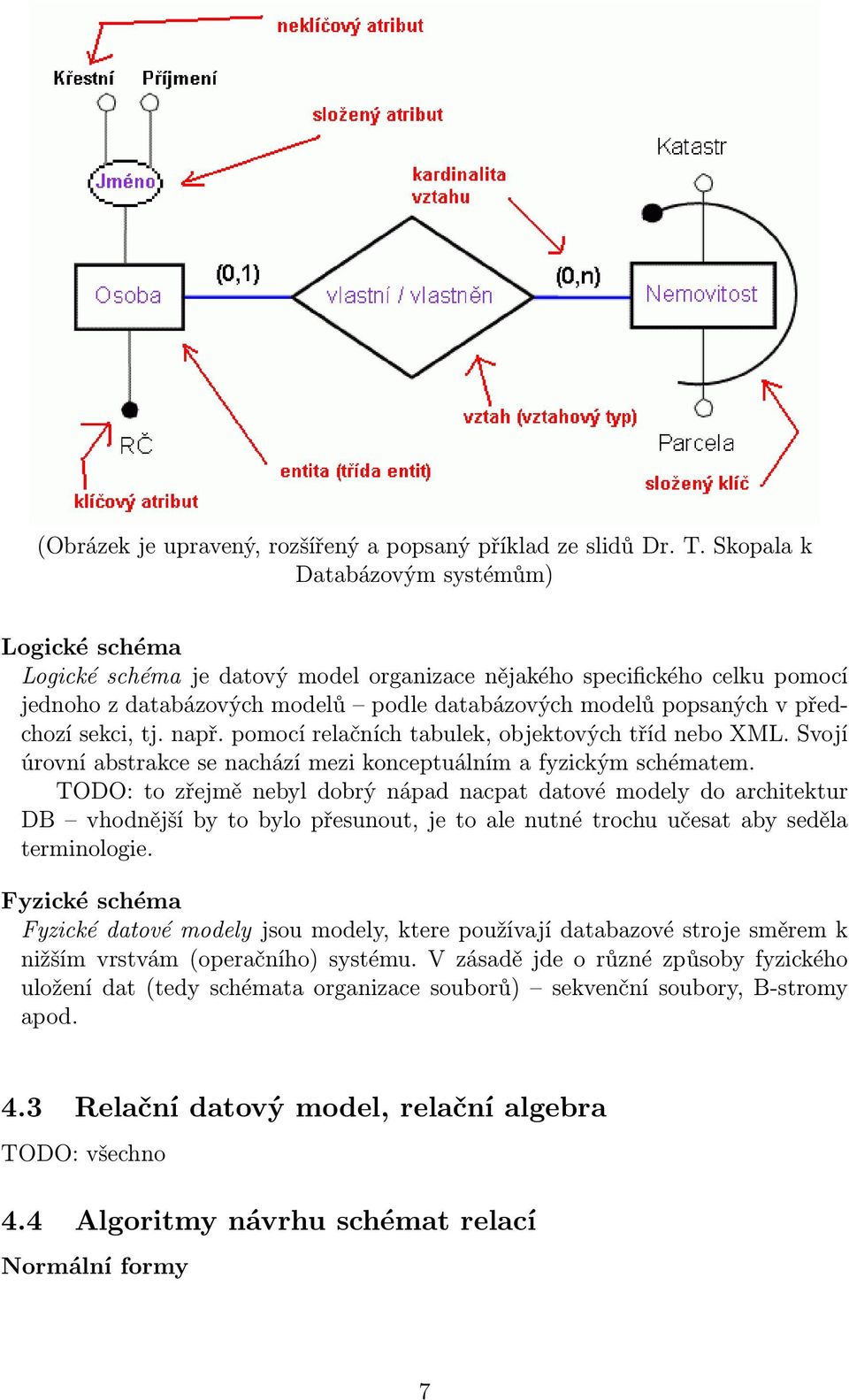 předchozí sekci, tj. např. pomocí relačních tabulek, objektových tříd nebo XML. Svojí úrovní abstrakce se nachází mezi konceptuálním a fyzickým schématem.