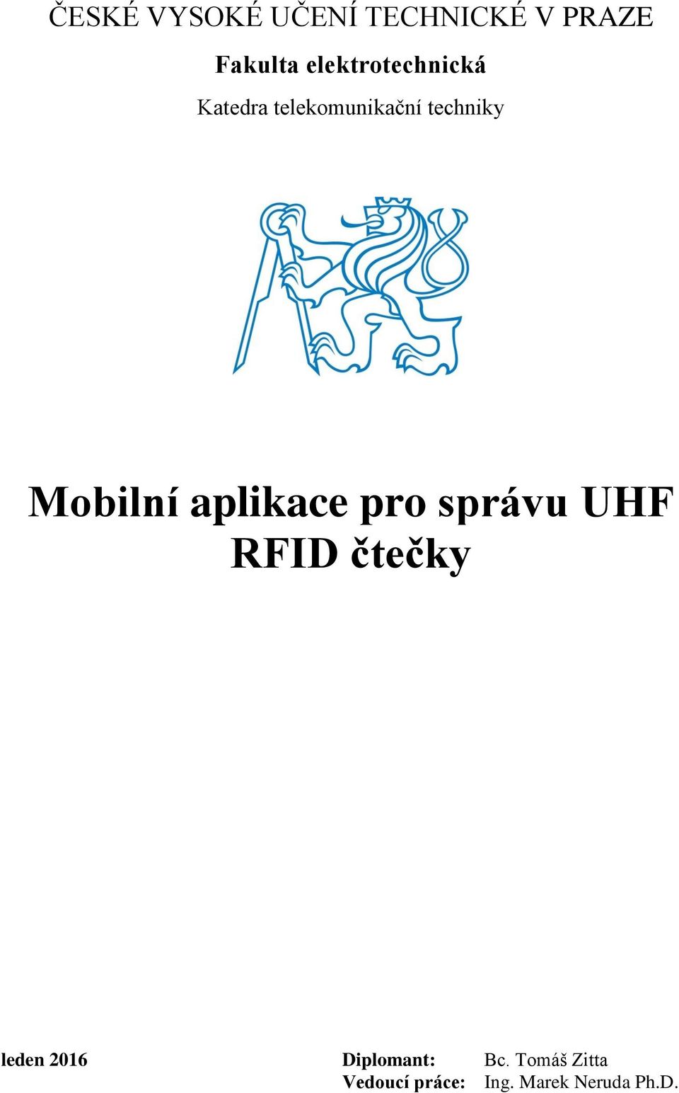 Mobilní aplikace pro správu UHF RFID čtečky leden