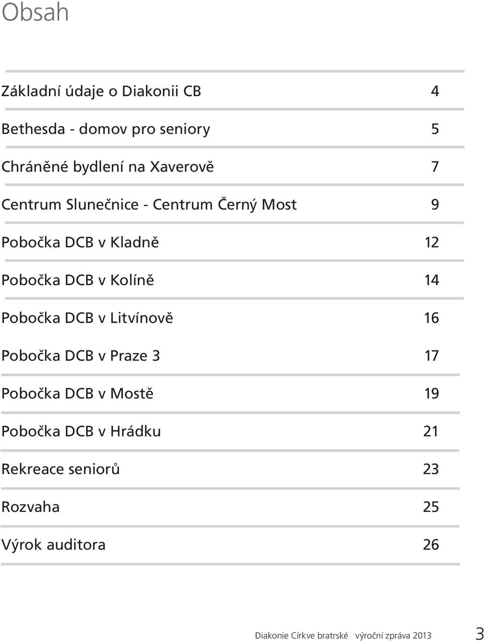 Pobočka DCB v Kolíně 14 Pobočka DCB v Litvínově 16 Pobočka DCB v Praze 3 17 Pobočka