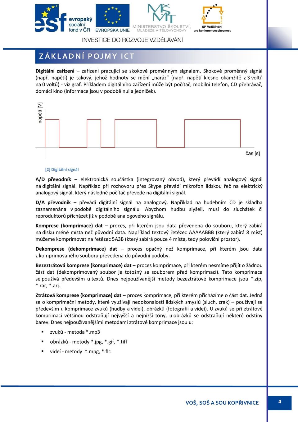 [2] Digitální signál A/D převodník elektronická součástka (integrovaný obvod), který převádí analogový signál na digitální signál.