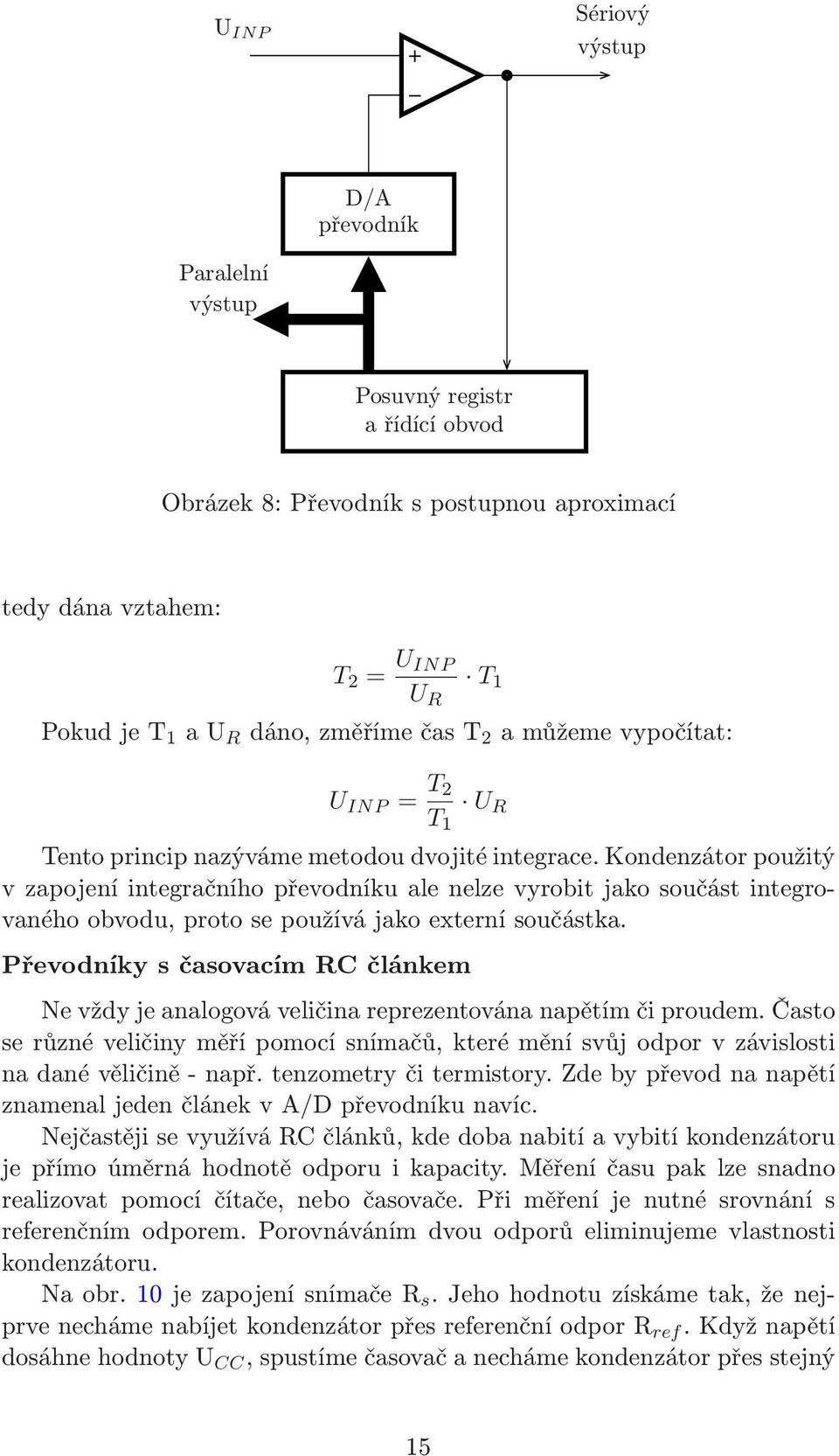 Kondenzátor použitý v zapojení integračního převodníku ale nelze vyrobit jako součást integrovaného obvodu, proto se používá jako externí součástka.