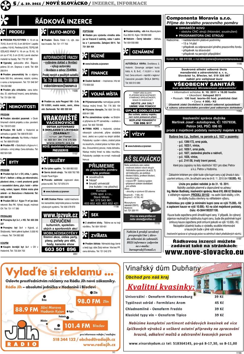 Tel: 604 200 914 l Prodám pneumatický lis; o objemu koše 500 litrů, celonerez, rotační, vývěva, s vanou a kompresorem. Tel: 731 546 547 724 232 882 l Prodám pilu cirkulárku; cena dohodou. El.