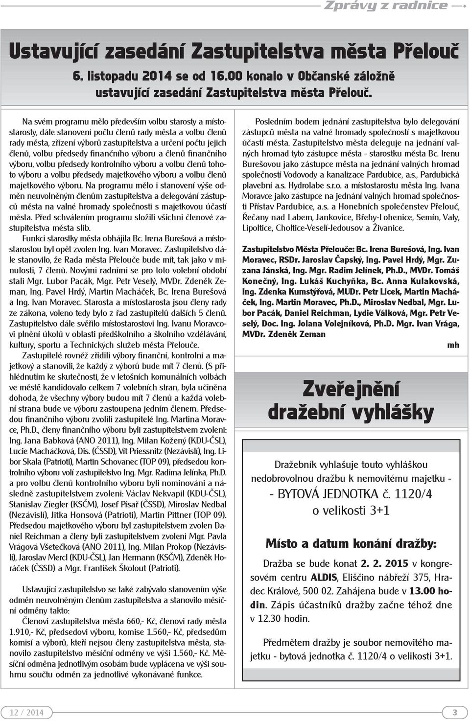 předsedy finančního výboru a členů finančního výboru, volbu předsedy kontrolního výboru a volbu členů tohoto výboru a volbu předsedy majetkového výboru a volbu členů majetkového výboru.