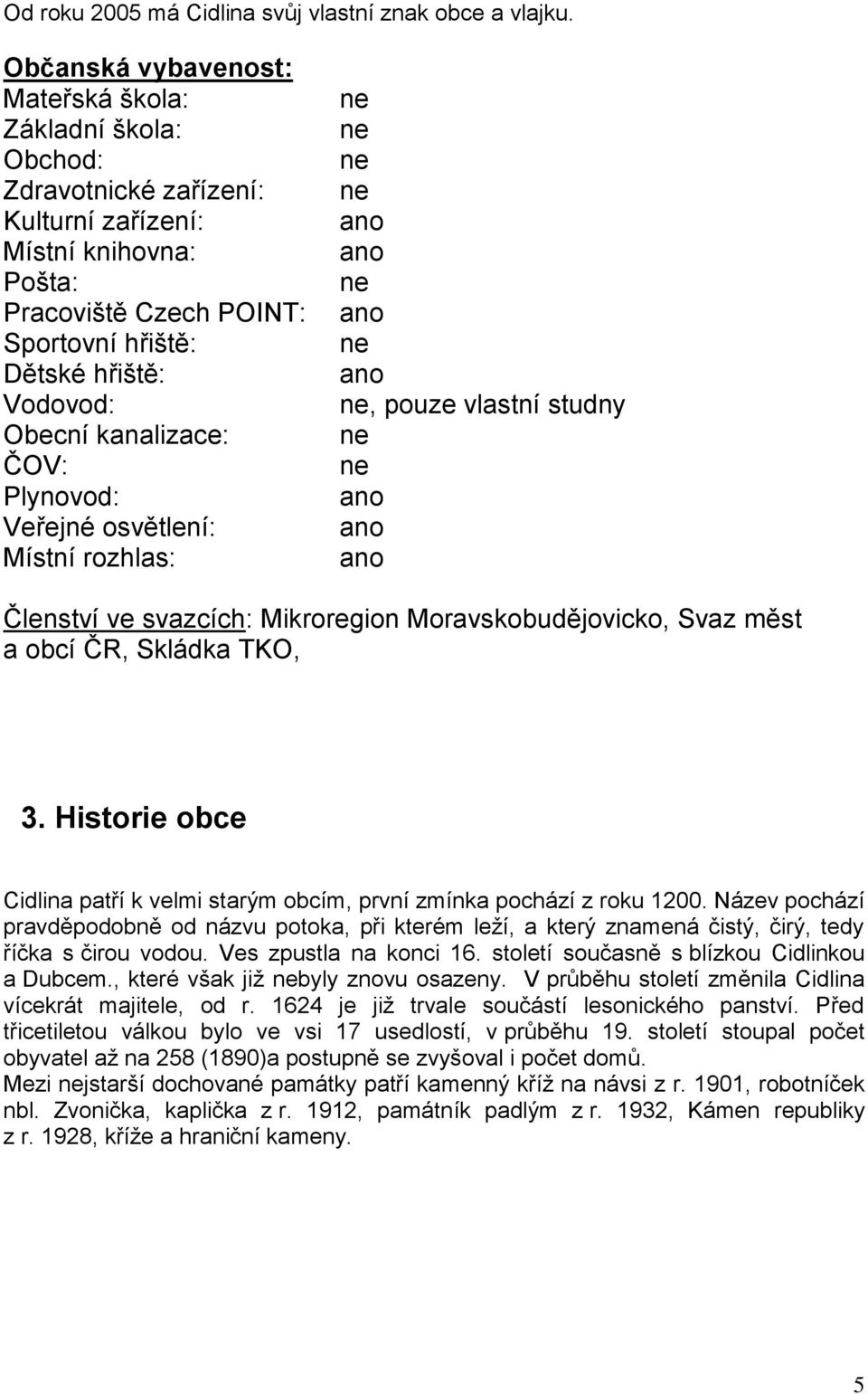 kanalizace: ČOV: Plynovod: Veřejné osvětlení: Místní rozhlas:, pouze vlastní studny Členství ve svazcích: Mikroregion Moravskobudějovicko, Svaz měst a obcí ČR, Skládka TKO, 3.