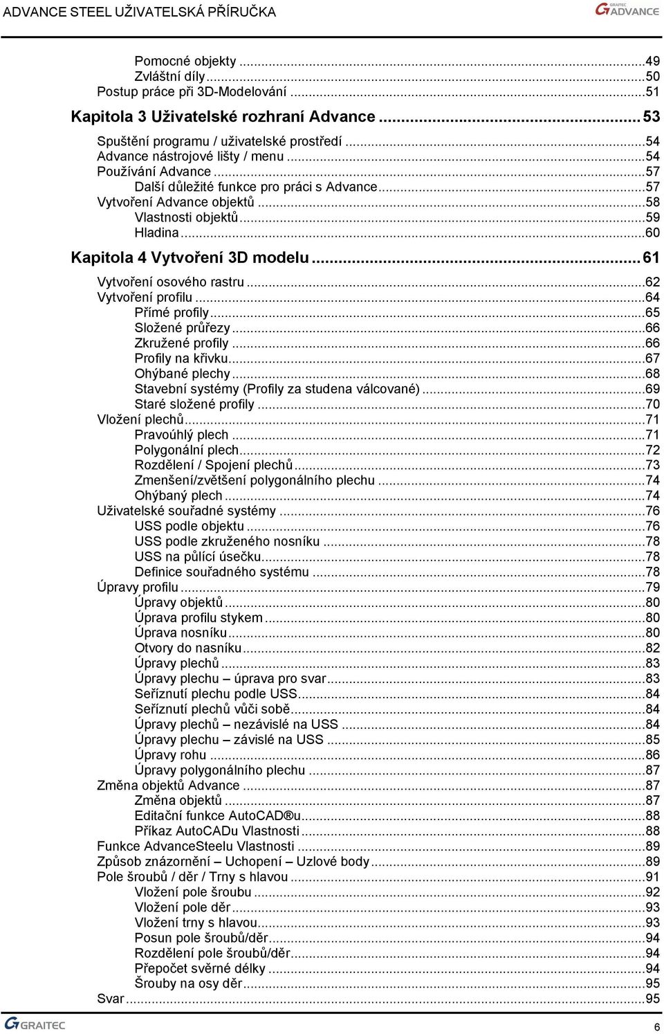 ..61 Vytvoření osového rastru...62 Vytvoření profilu...64 Přímé profily...65 Složené průřezy...66 Zkružené profily...66 Profily na křivku...67 Ohýbané plechy.