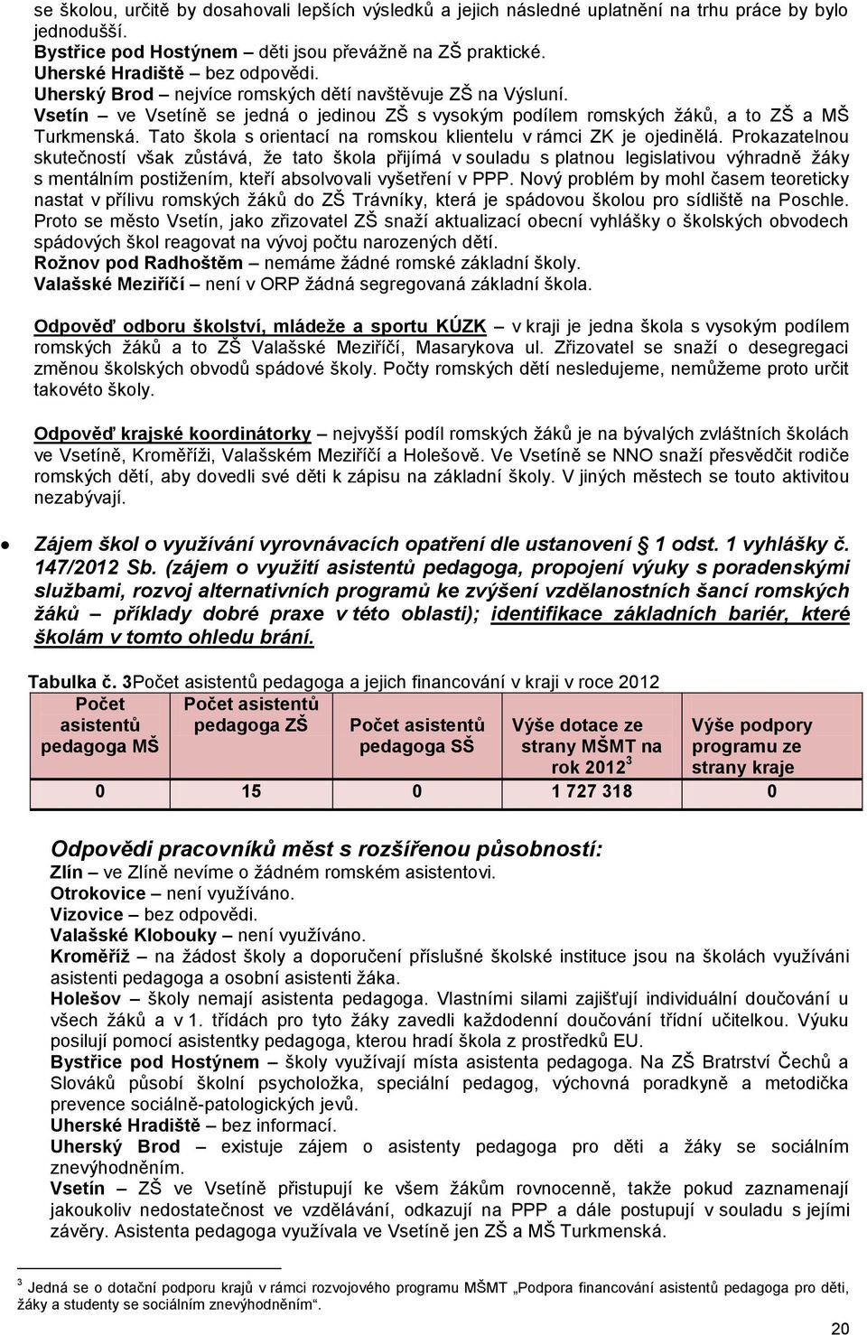 Tato škola s orientací na romskou klientelu v rámci ZK je ojedinělá.