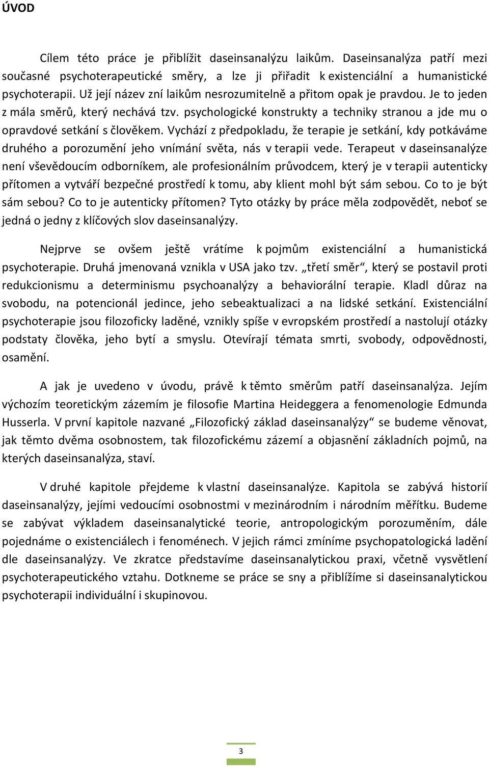 Vychází z předpokladu, že terapie je setkání, kdy potkáváme druhého a porozumění jeho vnímání světa, nás v terapii vede.