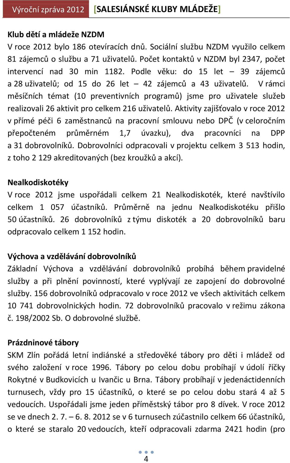 V rámci měsíčních témat (10 preventivních programů) jsme pro uživatele služeb realizovali 26 aktivit pro celkem 216 uživatelů.