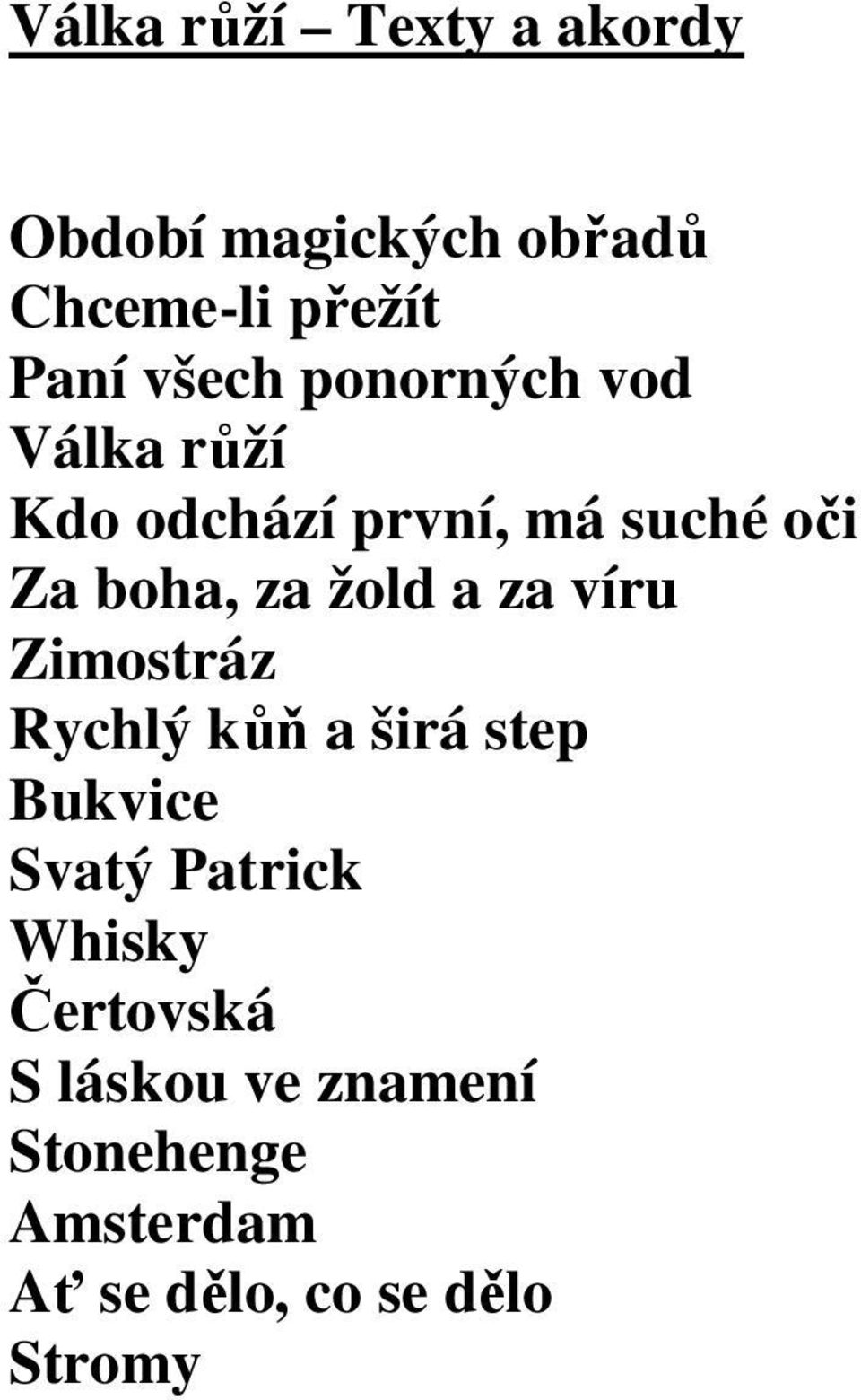 víru Zimostráz Rychlý kůň a širá step Bukvice Svatý Patrick Whisky