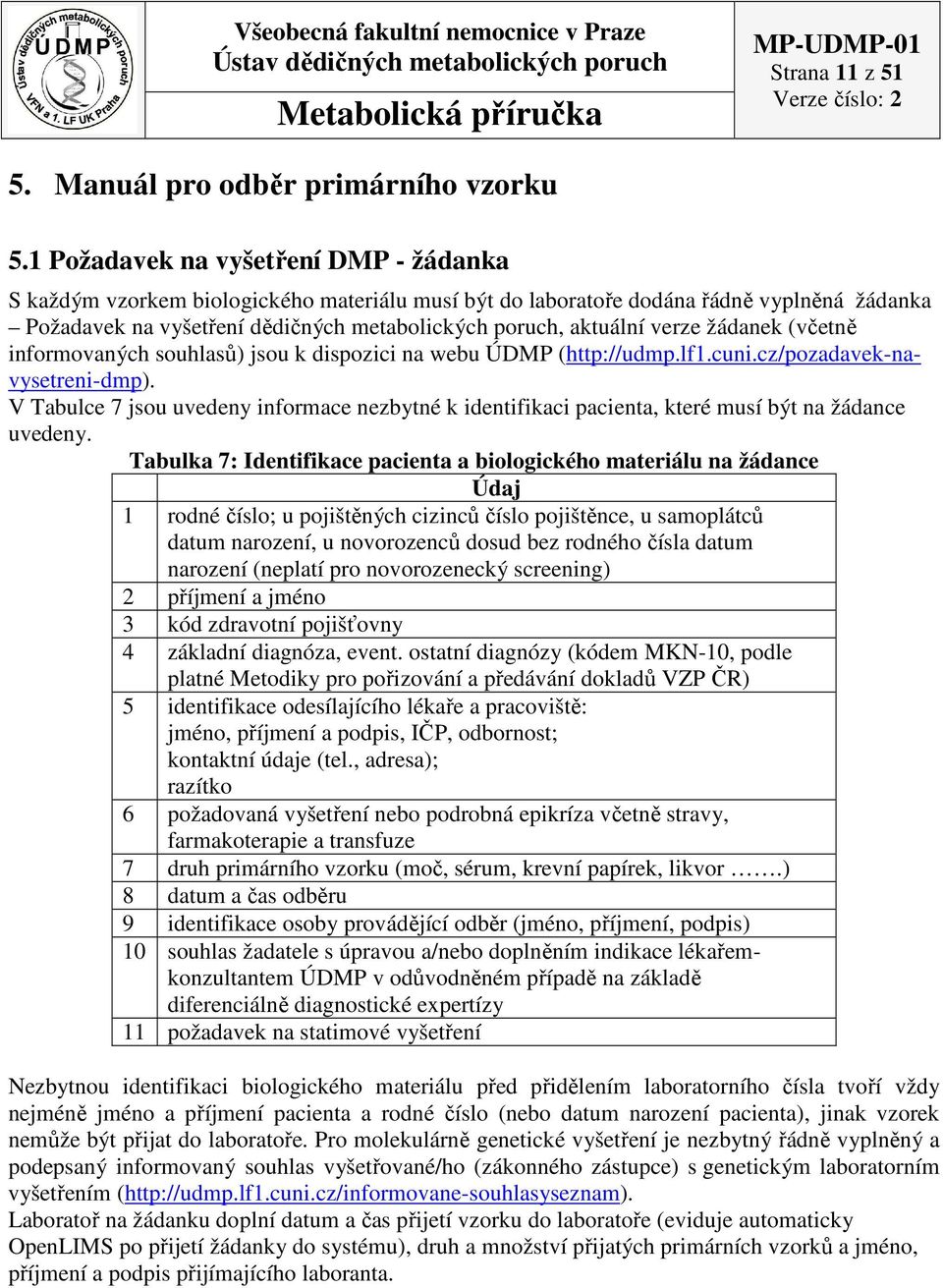 verze žádak (včetně informovaných souhlasů) jsou k dispozici na webu ÚDMP (http://udmp.lf1.cuni.cz/pozadavek-navysetreni-dmp).