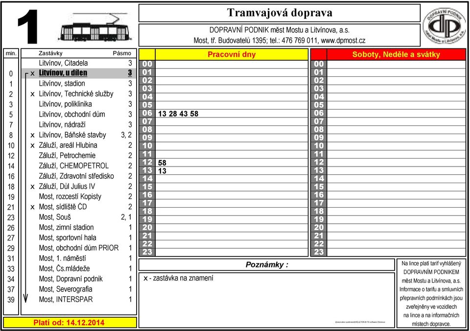 . 3 DOPRAVNÍ PODNIK Most,