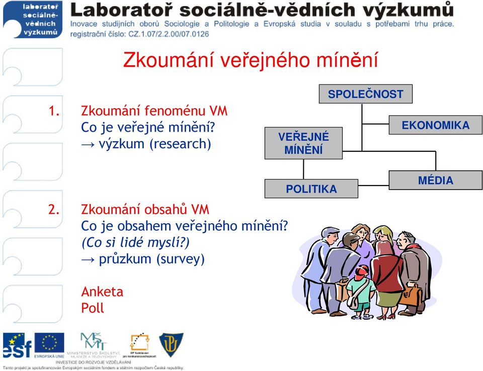 výzkum (research) VEŘEJNÉ MÍNĚNÍ SPOLEČNOST EKONOMIKA 2.