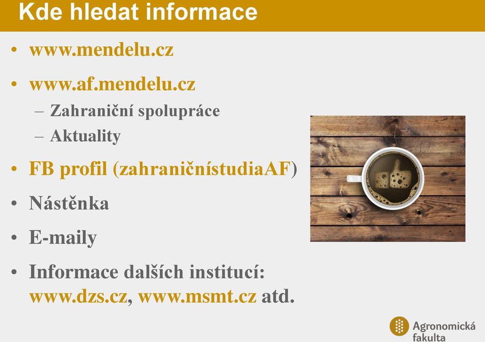 cz Zahraniční spolupráce Aktuality FB profil