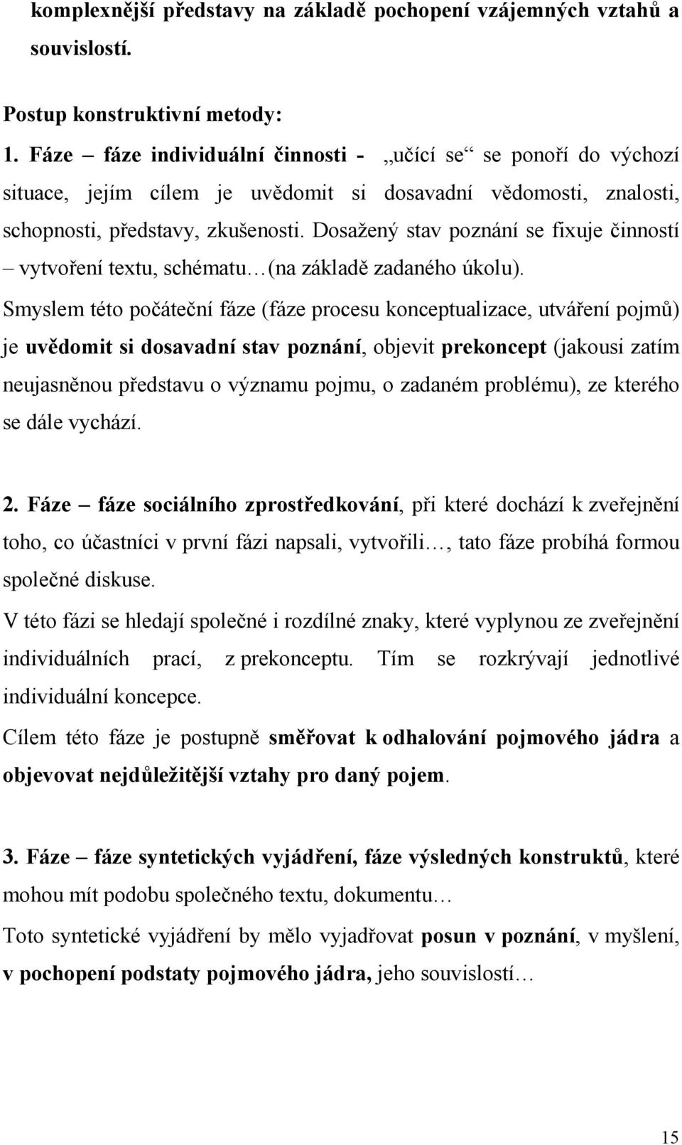 Dosažený stav poznání se fixuje činností vytvoření textu, schématu (na základě zadaného úkolu).