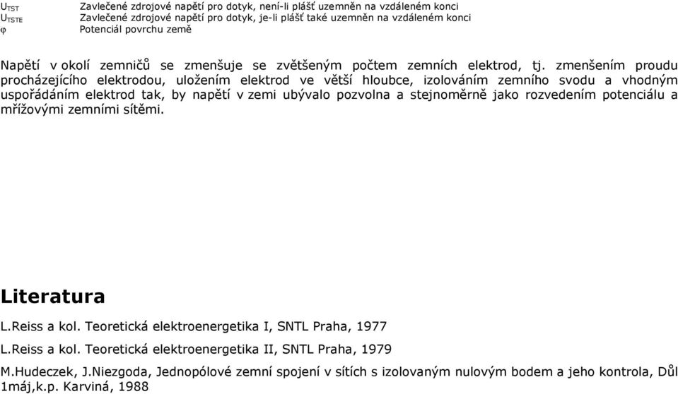 zmenšením proudu procházejícího elektrodou uložením elektrod ve větší hloubce izolováním zemního svodu a vhodným uspořádáním elektrod tak by napětí v zemi ubývalo pozvolna a stejnoměrně