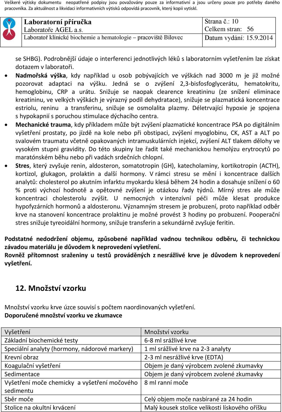 Snižuje se naopak clearence kreatininu (ze snížení eliminace kreatininu, ve velkých výškách je výrazný podíl dehydratace), snižuje se plazmatická koncentrace estriolu, reninu a transferinu, snižuje