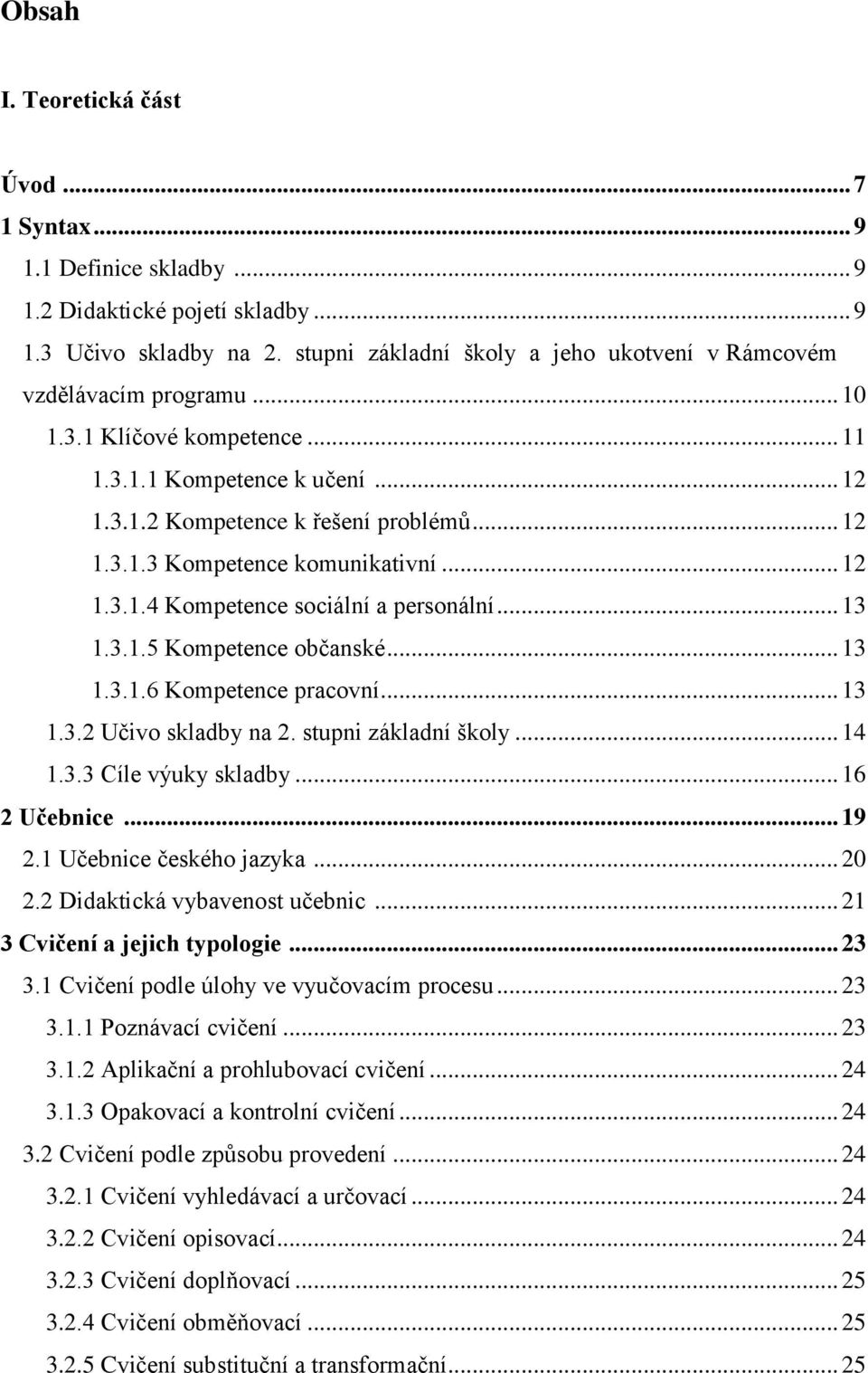 .. 12 1.3.1.4 Kompetence sociální a personální... 13 1.3.1.5 Kompetence občanské... 13 1.3.1.6 Kompetence pracovní... 13 1.3.2 Učivo skladby na 2. stupni základní školy... 14 1.3.3 Cíle výuky skladby.