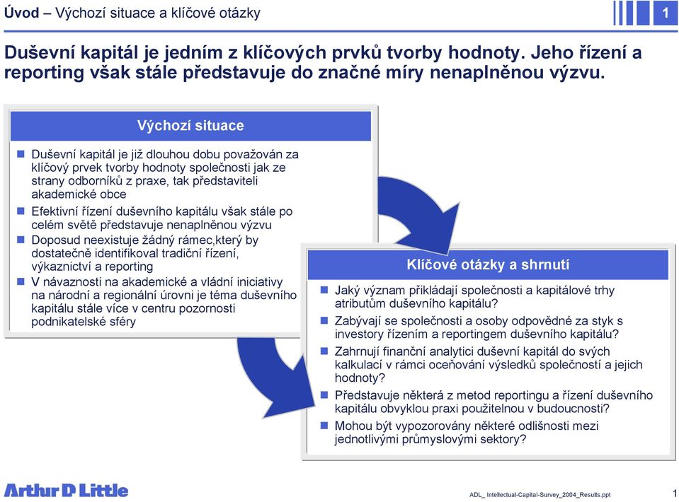 kapitálu však stále po celém světě představuje nenaplněnou výzvu Doposud neexistuje žádný rámec,který by dostatečně identifikoval tradiční řízení, výkaznictví a reporting V návaznosti na akademické a