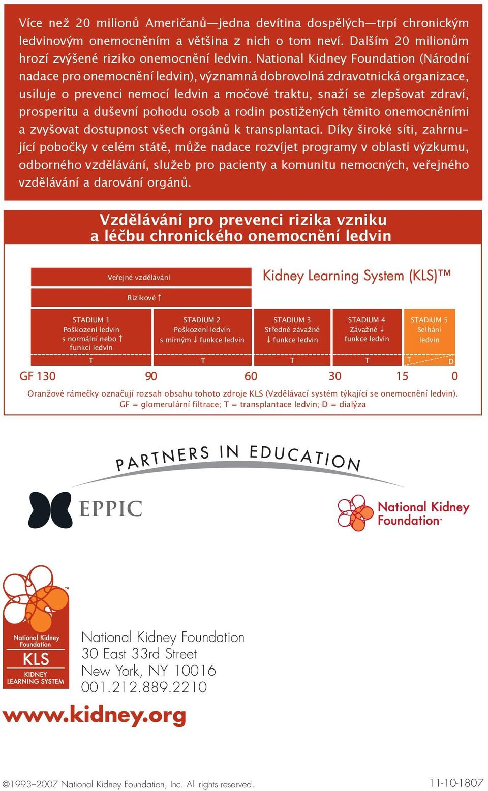 a duševní pohodu osob a rodin postižených těmito onemocněními a zvyšovat dostupnost všech orgánů k transplantaci.