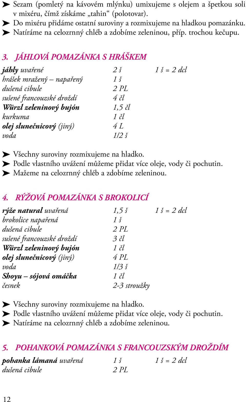 JÁHLOVÁ POMAZÁNKA S HRÁŠKEM jáhly uvařené 2 š 1 š = 2 dcl hrášek mražený napařený 1 š dušená cibule sušené francouzské droždí 4 čl Würzl zeleninový bujón 1,5 čl kurkuma olej slunečnicový (jiný) 4 L