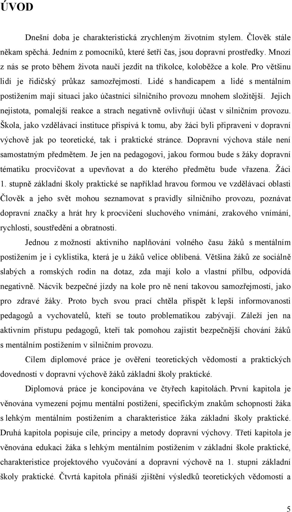 Lidé s handicapem a lidé s mentálním postiţením mají situaci jako účastníci silničního provozu mnohem sloţitější.