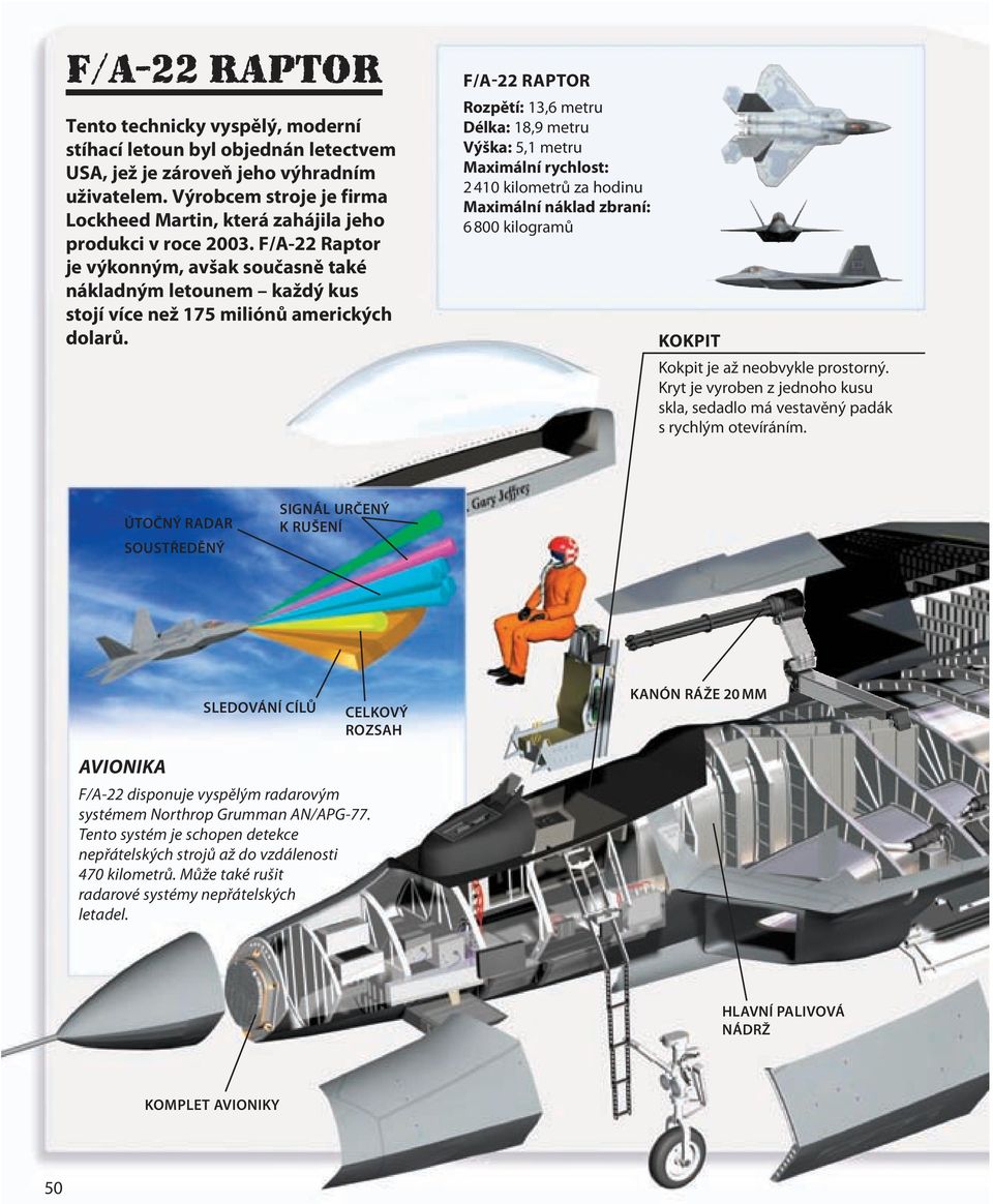 F/A-22 Raptor je výkonným, avšak současně také nákladným letounem každý kus stojí více než 175 miliónů amerických dolarů.