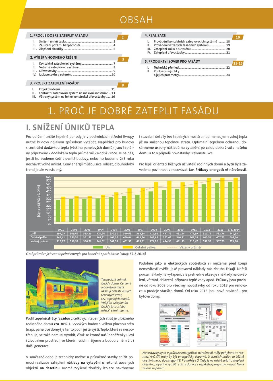 .. 19 III. Zateplení soklu a suterénu... 0 IV. Zateplení dřevostavby...1. Produkty Isover pro fasády I. Technický přehled... II. Konkrétní výrobky a jejich parametry... 4 10 1-1.