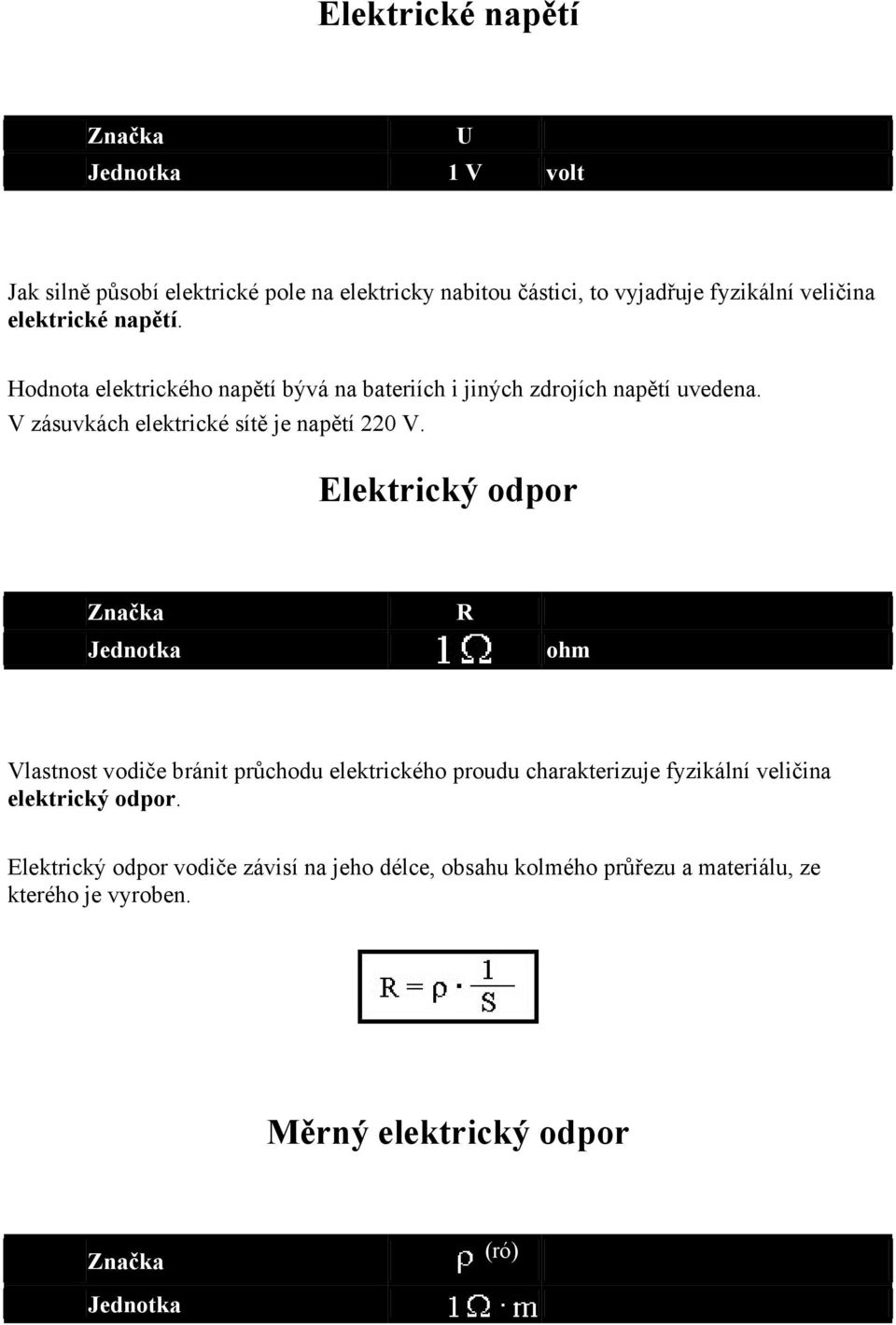 Elektrický odpor Značka R Jednotka ohm Vlastnost vodiče bránit průchodu elektrického proudu charakterizuje fyzikální veličina elektrický odpor.