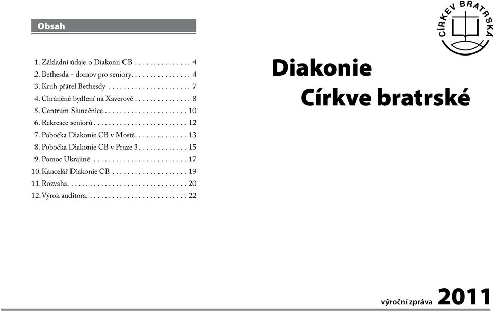 Pobočka Diakonie CB v Mostě....13 8. Pobočka Diakonie CB v Praze 3...15 9. Pomoc Ukrajině... 17 10.