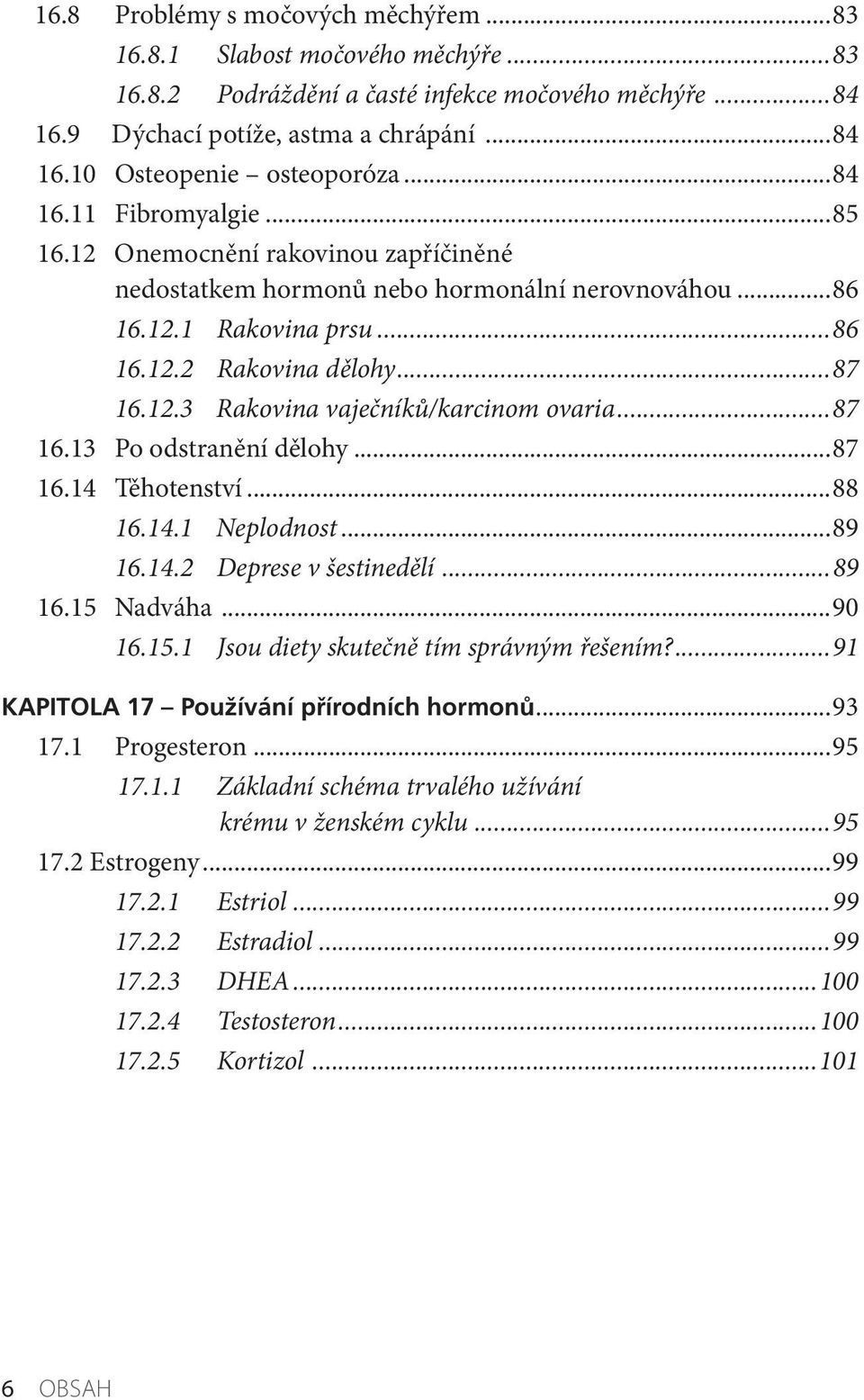 ..87 16.13 Po odstranění dělohy...87 16.14 Těhotenství...88 16.14.1 Neplodnost...89 16.14.2 Deprese v šestinedělí...89 16.15 Nadváha...90 16.15.1 Jsou diety skutečně tím správným řešením?