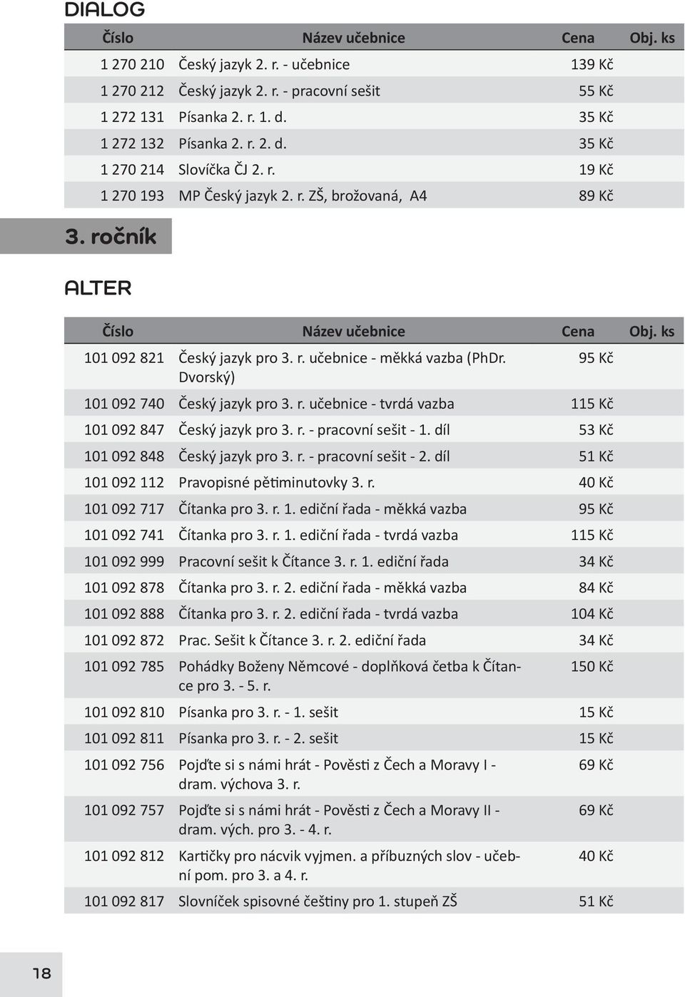 r. - pracovní sešit - 1. díl 53 Kč 101 092 848 Český jazyk pro 3. r. - pracovní sešit - 2. díl 51 Kč 101 092 112 Pravopisné pětiminutovky 3. r. 40 Kč 101 092 717 Čítanka pro 3. r. 1. ediční řada - měkká vazba 95 Kč 101 092 741 Čítanka pro 3.