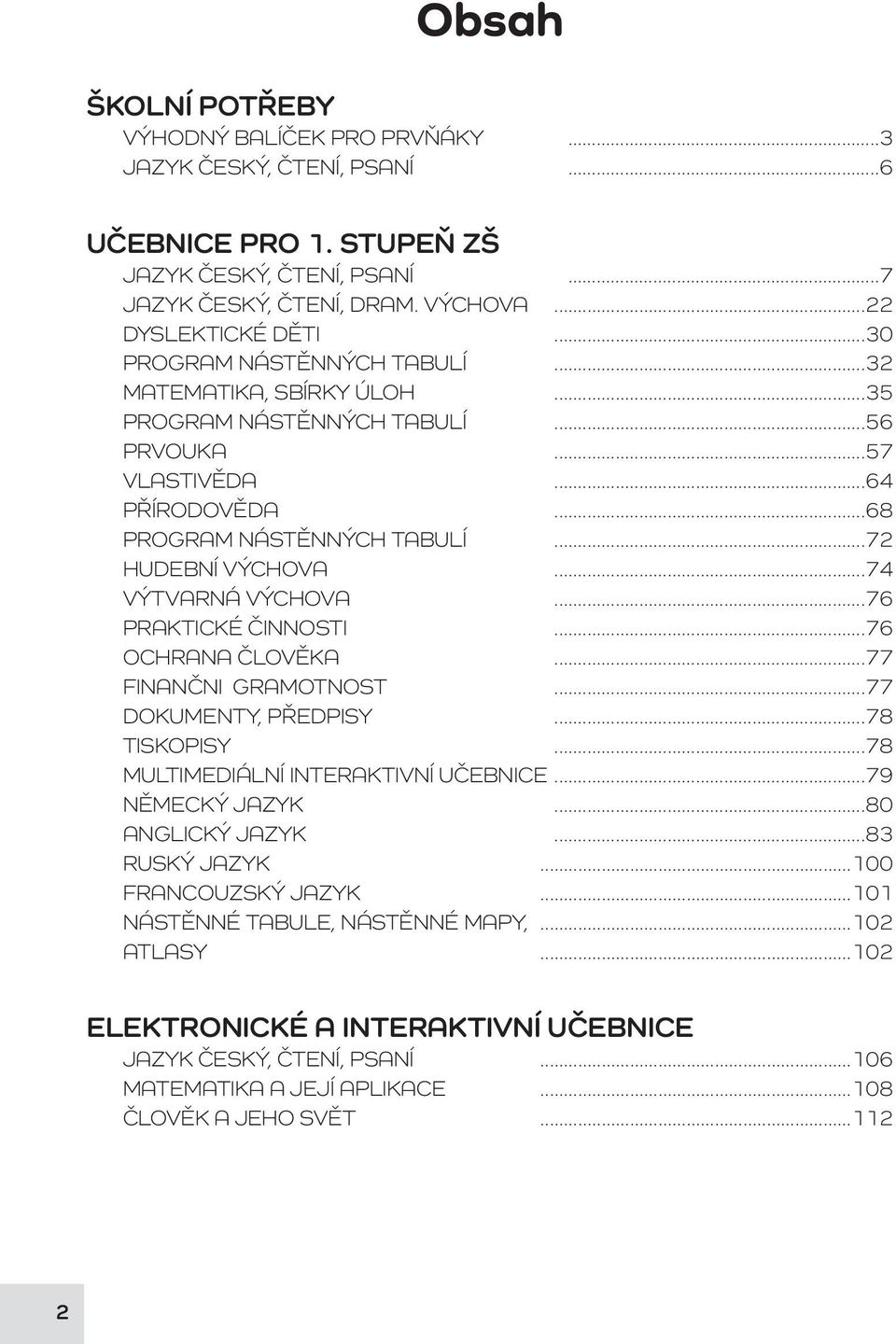 ..74 VÝTVARNÁ VÝCHOVA...76 PRAKTICKÉ ČINNOSTI...76 OCHRANA ČLOVĚKA...77 FINANČNI GRAMOTNOST...77 DOKUMENTY, PŘEDPISY...78 TISKOPISY...78 MULTIMEDIÁLNÍ INTERAKTIVNÍ UČEBNICE...79 NĚMECKÝ JAZYK.